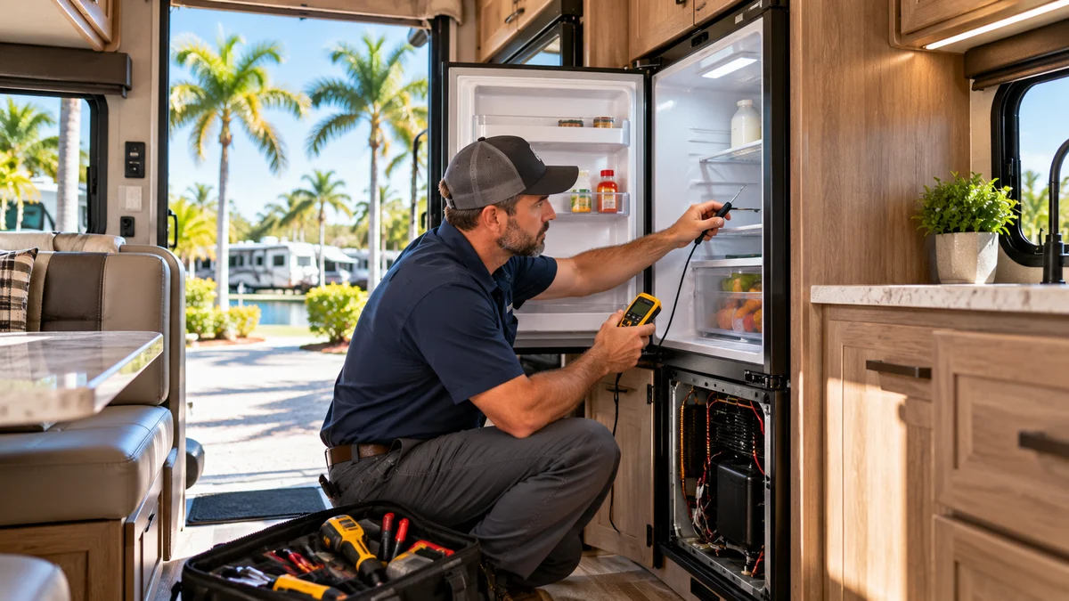 RV Refrigerator Not Cooling in South Florida: Causes, Safe Checks, and When to Call Mobile RV Repair