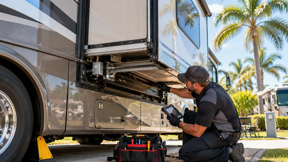 RV Slide-Out Stuck or Uneven: Common Causes, Safe First Steps, and When to Call a Mobile Technician
